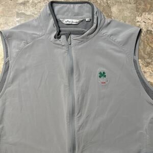 Peter Millar Vest Mens Large Grey Zephyr Sleeveless Full Zip Golf Performance